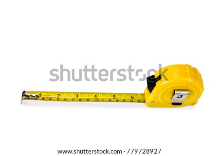 Yellow rolling meter on the white background