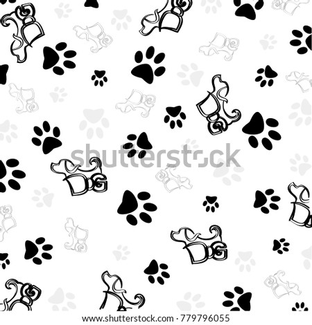 Dog tracks. Vector illustration. Dogs