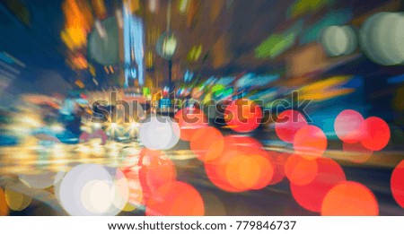 colorful night traffic in the city 