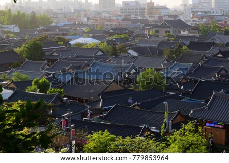  Roof of Hanok traditional village at South Korea.
