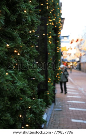 Christmas street decorations. Amsterdam, Netherlands
