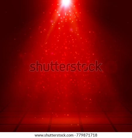 Red spotlights, ray, fog, smoke, Scene, Disco, Light Effects, Vector illustration