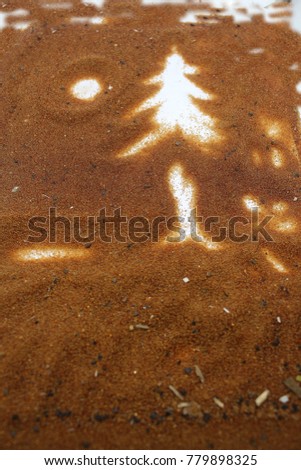Reindeer, Pineapple, Maple leaves  on anion resin floor and pad with white paper.
(merry Christmas and happy new year 2018.Thailand )
