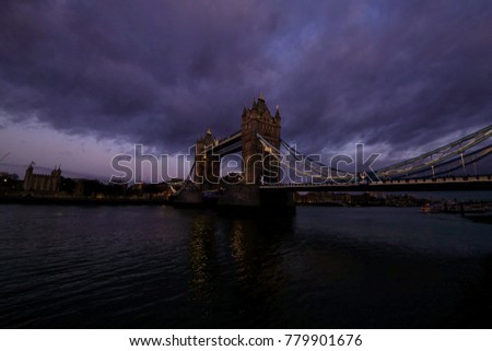 London tower bridge on the river thames one of London's most famous landmarks
