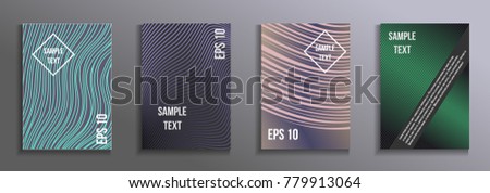 Trendy futuristic design.  A set of modern abstract objects from abstract lines. Creative colors backgrounds. Design for the design of covers of business brochures, banners, posters.