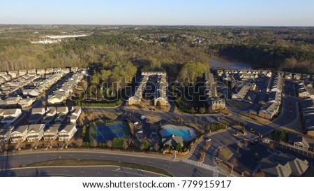 Aerial picture of georgia suburbs in United States