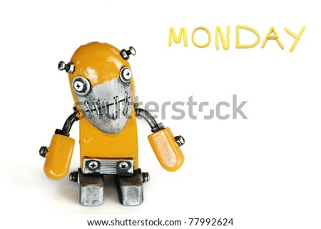 color of day in one week  with modern robot