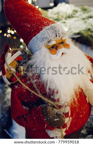 Portrait of Santa Claus with gifts, Christmas concept