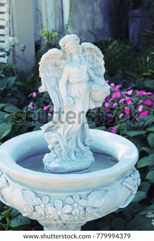 Decorative statue is beauty in the garden