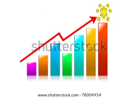 colorful Business Graph on a white background