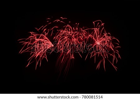 Colorful Fireworks  on black background.
