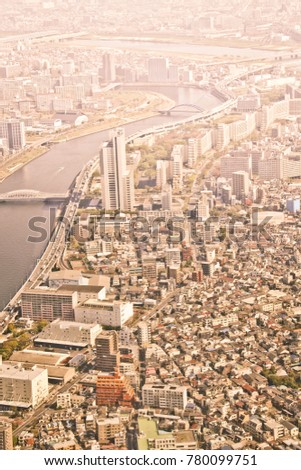 Tokyo city from Top view