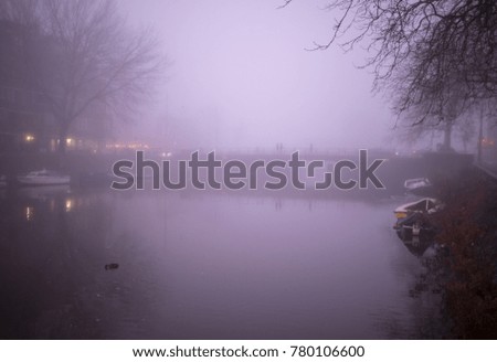 Foggy evening shot in Amsterdam