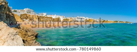 Portugal, Albufeira,  portuguese beach with cliffs PRAIA DO TÃ?NEL (PENECO) Royalty-Free Stock Photo #780149860