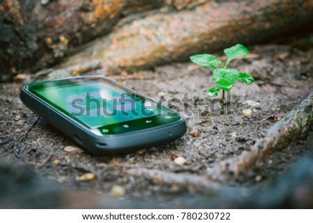 Recycle Old mobile to new life to plant seedlings.