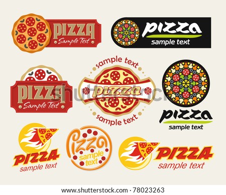 the set of pizza signs