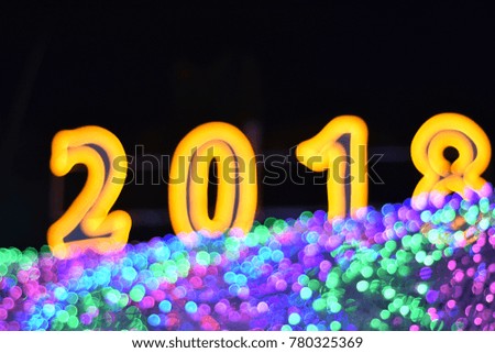 happy new year 2018 with blurred bokeh background