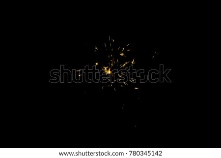 sparkler isolated on black background
