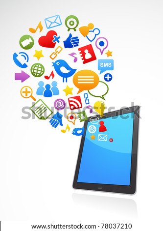  vector smart phone social media icons