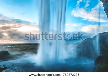 Seljalandfoss Waterfall Sunset