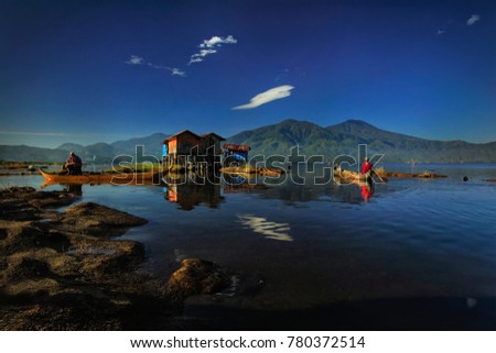 The Beautiful Morning at Lake Kerinci Royalty-Free Stock Photo #780372514