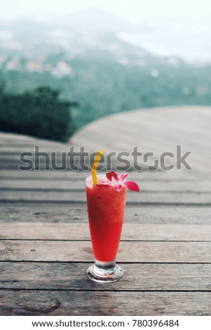 Watermelon juice on topview