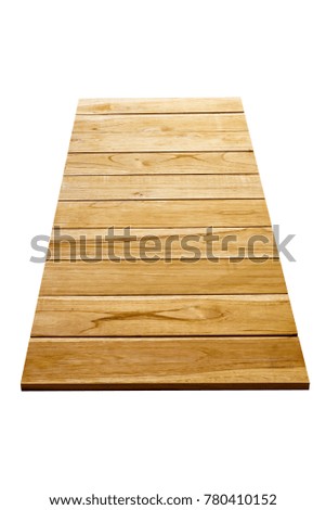 Perspective Plank isolated white background.