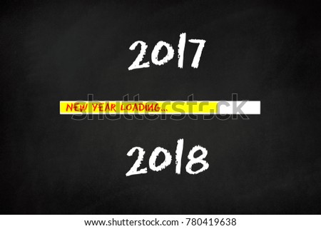 2018 New year loading on chalkboard 