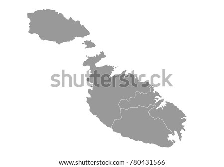 malta map. High detailed map of malta on white background. Vector illustration eps 10. Royalty-Free Stock Photo #780431566