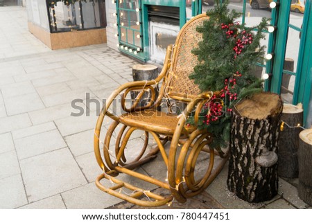 Rocking chair and Christmas decoration