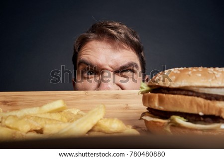 man, fast food                               