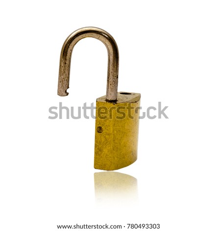 unlock security lock  on white background.