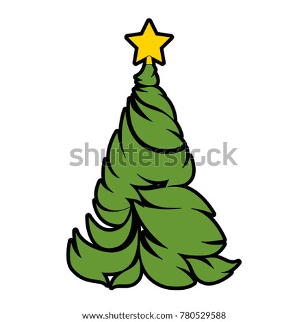 merry christmas tree with star
