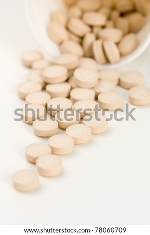 Brewer's Yeast Tablets against white background