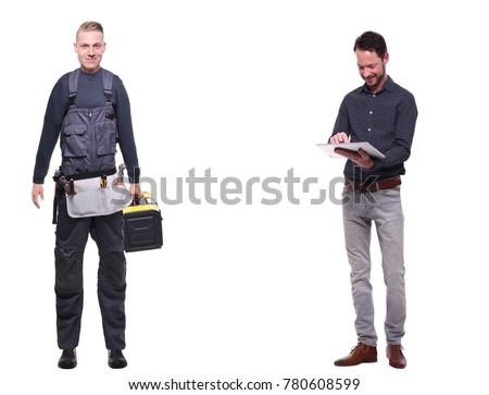 Handyman with a customer