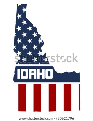 USA flag in Idaho map