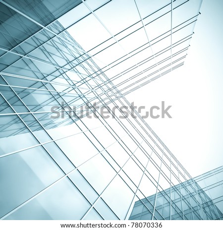 transparent curved wall of business center