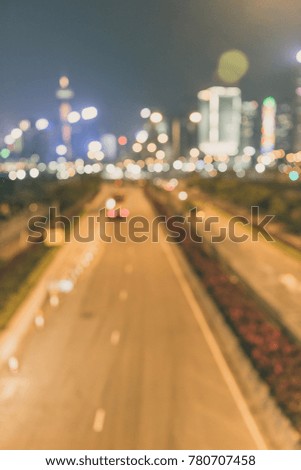 Blurred Bokeh Lights City Downtown, Abstract Background