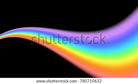 Rainbow icon. Shape arch isolated on black background. Colorful light and bright design element. Symbol of rain, sky, clear, nature. Flat simple graphic style illustration
