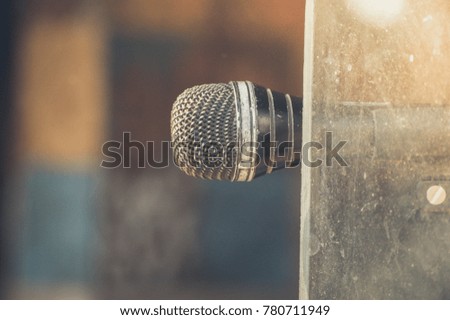 Vintage Microphone on window