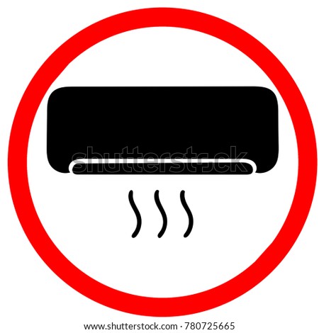 Air conditioner may use sign red circle road icon silhouette symbol.
