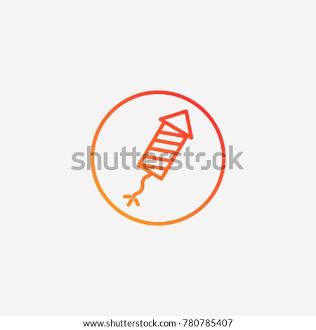 Christmas rocket icon.gradient illustration isolated vector sign symbol