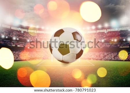 Soccer ball at football stadium