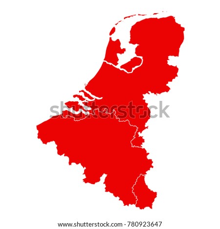 vector illustration of Benelux countries map