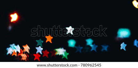 Colorful stars of bokeh light. Celebration and bokeh lights background