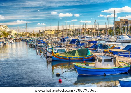 Malta: harbour of Sliema Creek in the morning