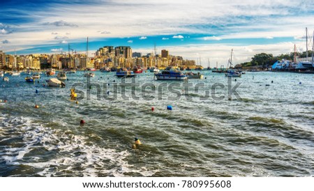 Malta: harbour of Sliema Creek in the morning