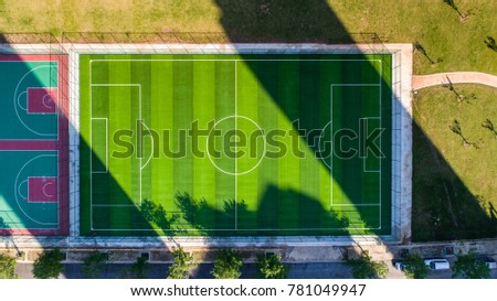 Football and basketball fields from above.