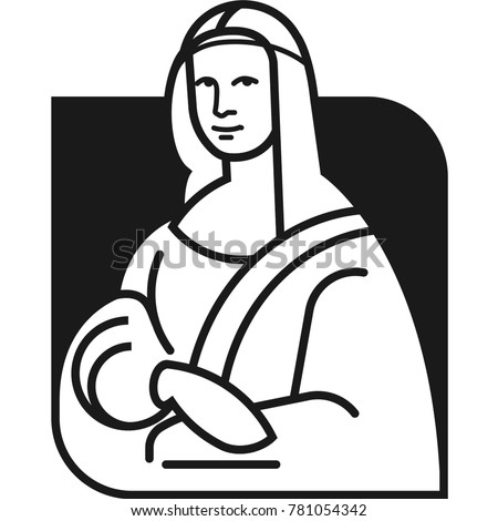 Leonardo da Vinci's Mona Lisa flat vector icon eps10