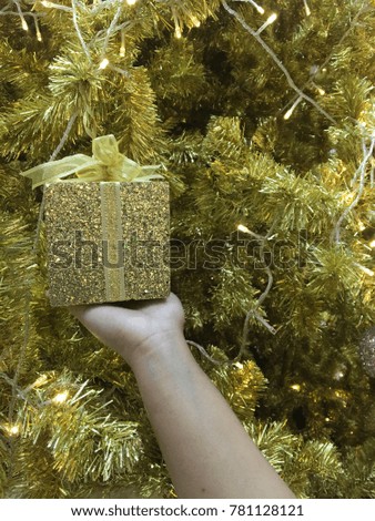 Drum, gift, decorate, Christmas tree, gold